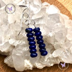 Lapis Lazuli Discs Drop Earrings